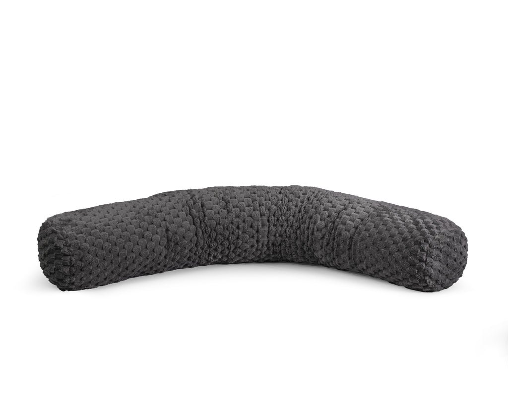 Bodykussen polyester antraciet 140 x 20 cm, met afneembare wasbare hoes voor slaapkamer