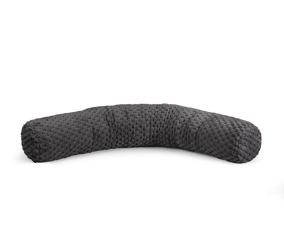 Bodykussen polyester antraciet 140 x 20 cm, met afneembare wasbare hoes voor slaapkamer