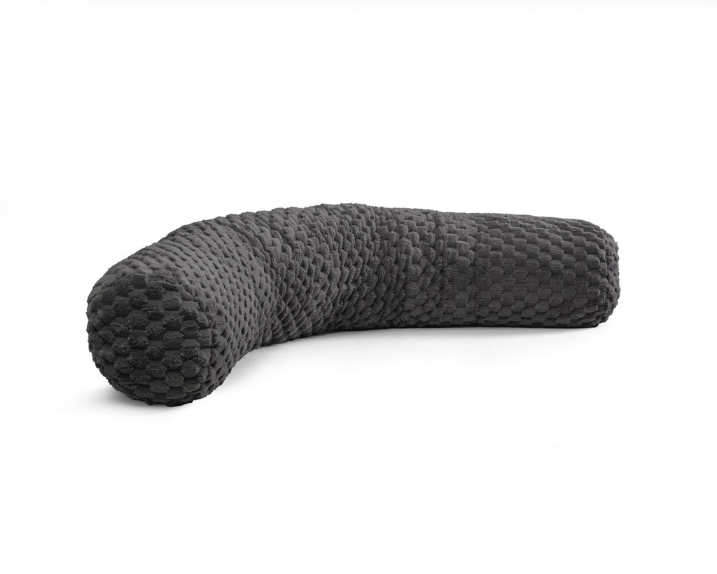 Bodykussen polyester antraciet 140 x 20 cm, met afneembare wasbare hoes voor slaapkamer