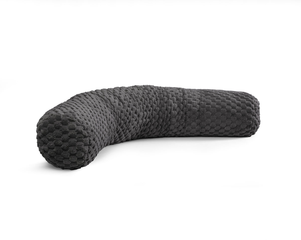 Bodykussen polyester antraciet 140 x 20 cm, met afneembare wasbare hoes voor slaapkamer