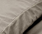 Dekbedovertrek fluweel effen taupe/grijs 240 x 220 cm, met 2 kussenslopen 60 x 70 cm