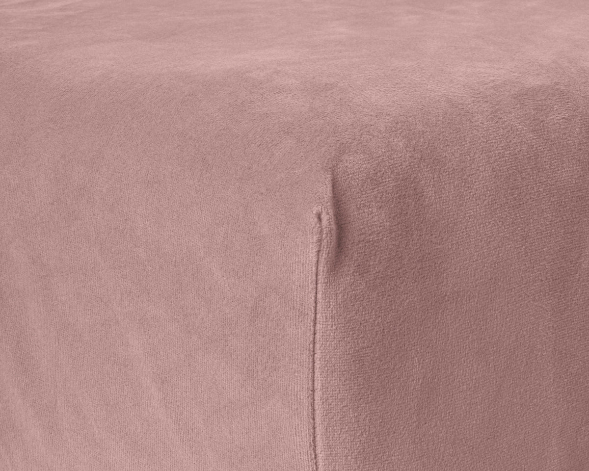 Hoeslaken velours polyester oudroze 90 x 200 cm, hoekhoogte 30 cm, strijkvrij voor de slaapkamer