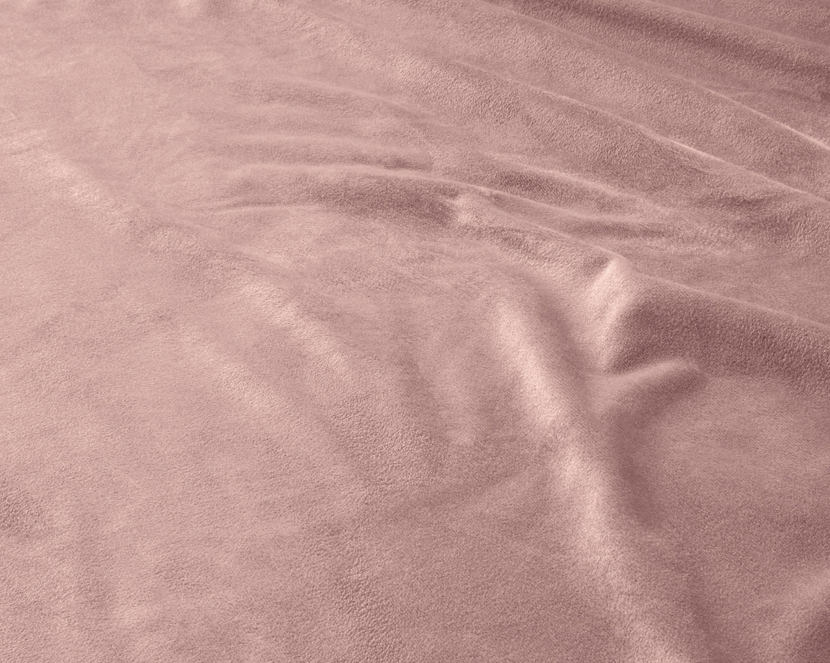 Hoeslaken velours polyester oudroze 90 x 200 cm, hoekhoogte 30 cm, strijkvrij voor de slaapkamer