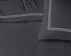 Dekbedovertrek katoen percale T180 zwart 200 x 200/260 cm, met kussenslopen en hotelsluiting