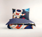 Dekbedovertrek microvezel ruimtevaarder astronaut blauw 140 x 200/220 cm, met kussensloop 60 x 70 cm