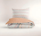 Dekbedovertrek microvezel Elaya roze met zigzagprint 140 x 200/220 cm, met kussensloop 60 x 70 cm