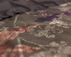 Dekbedovertrek katoensatijn Vivian bloemenprint taupe 240 x 220 cm, met kussenslopen 60 x 70 cm