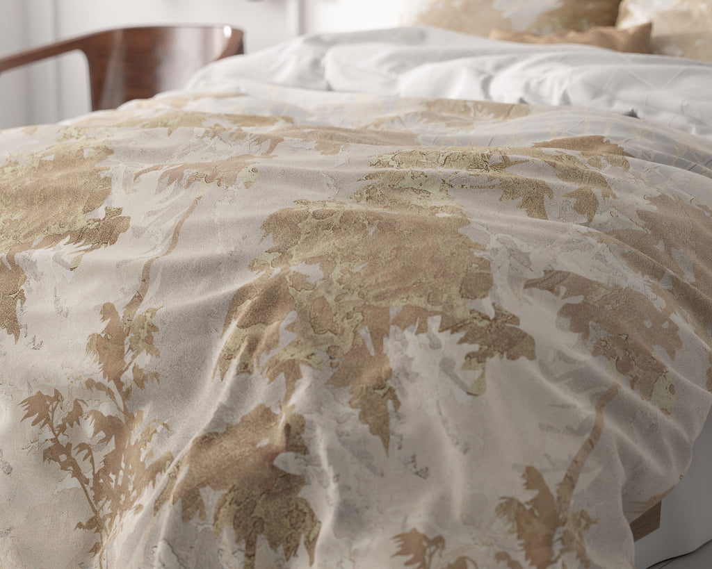 Dekbedovertrek micropercale Treasture Drie goud 200 x 220 cm, met 2 kussenslopen 60 x 70 cm