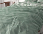 Dekbedovertrek micropercal microvezel Wavey Shades groen 240 x 220 cm, met 2 kussenslopen 60 x 70 cm