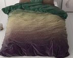 Dekbedovertrek microvezel polyester groen bruin gebreid motief 200 x 220 cm, met 2 kussenslopen