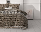 Dekbedovertrek microvezel luipaardprint taupe 200 x 220 cm, met kussenslopen 60 x 70 cm