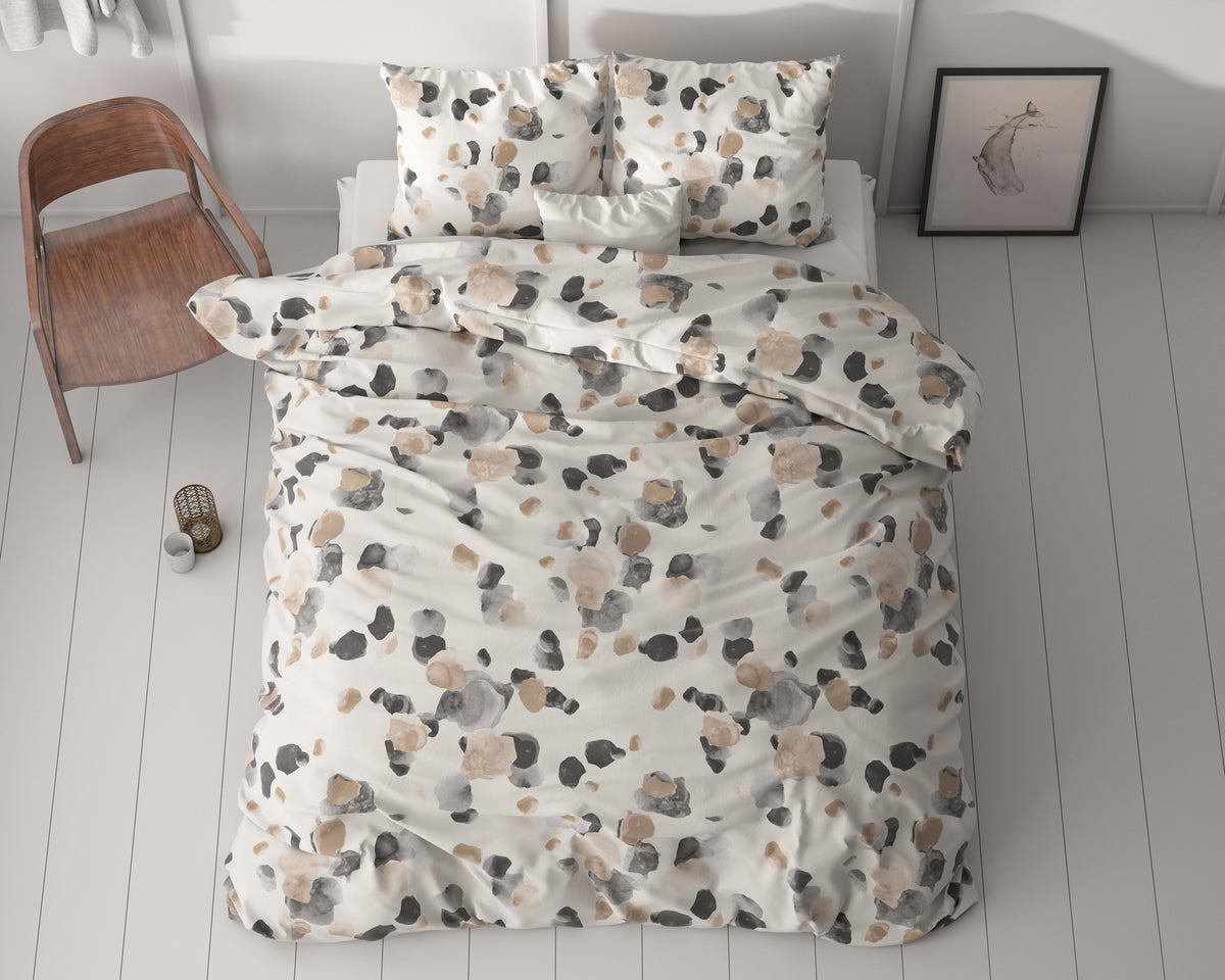Dekbedovertrek Spotty zand met stippenprint 240 x 220 cm voor de slaapkamer