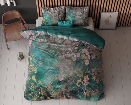 Dekbedovertrek Raddison bloemenmotief groen 240 x 200/220 cm voor de slaapkamer