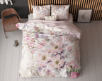 Dekbedovertrek Gyna bloemenprint roze, 200 x 200/220 cm, voor de slaapkamer