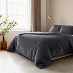 Dekbedovertrek fluweel zwart 140 x 220 cm, met 1 kussensloop, velvet met micropercal onderzijde