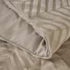 Dekbedovertrek teddy polyester visgraat chevron taupe 240 x 200/220 cm, voor de slaapkamer