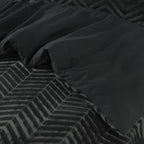 Dekbedovertrek teddy polyester chevron antraciet 200 x 200/220 cm, met kussenslopen voor de slaapkamer