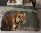 Dekbedovertrek tijgerprint taupe 200 x 200/220 cm, natuurthema voor de slaapkamer