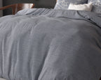 Dekbedovertrek Kus Mij blauw met tekst Always Kiss Me Goodnight, 240 x 200/220 cm, voor de slaapkamer