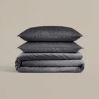 Dekbedovertrek fluweel antraciet effen 240 x 220 cm, met 2 kussenslopen 60 x 70 cm