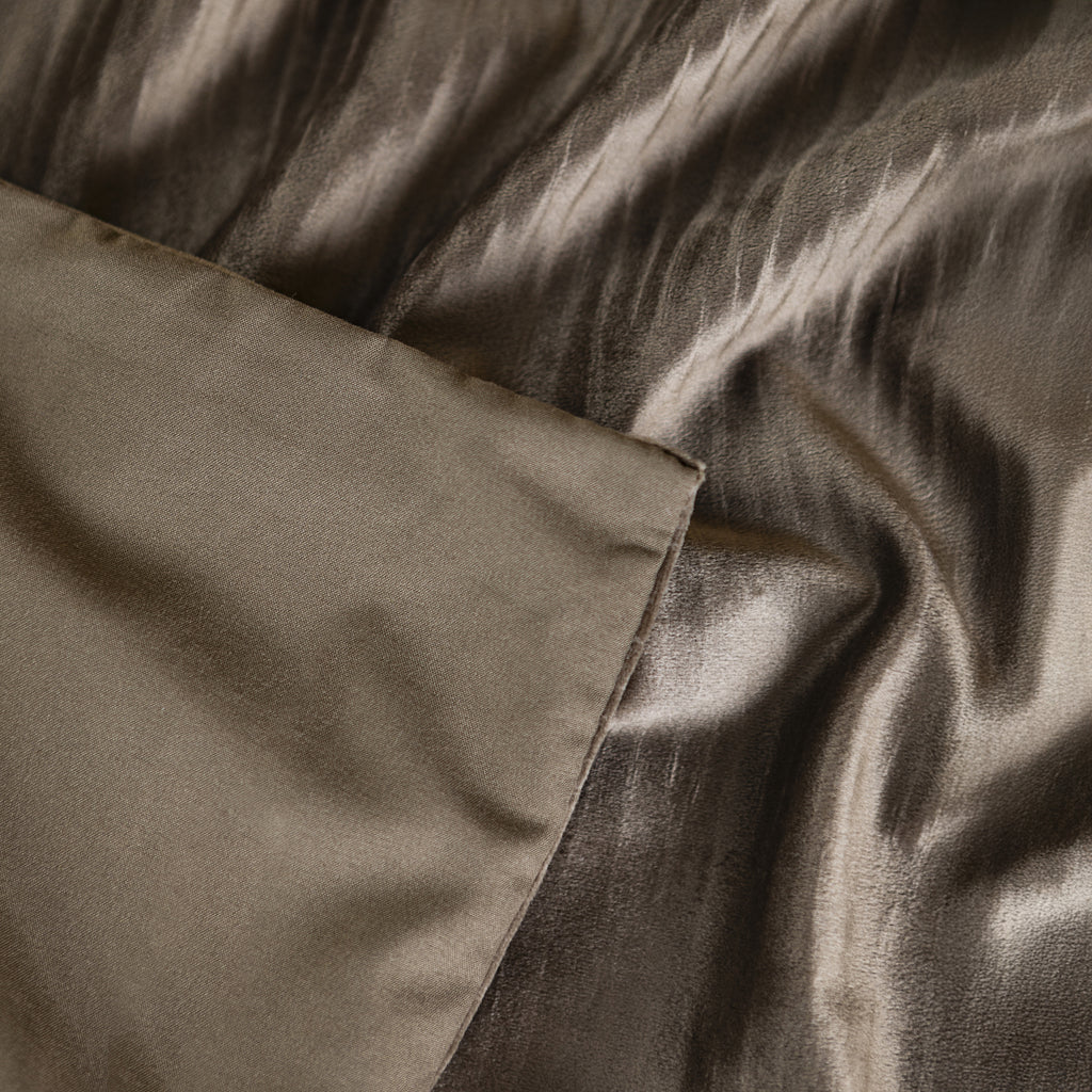 Dekbedovertrek fluweel effen taupe 140 x 220 cm, met 1 kussensloop 60 x 70 cm