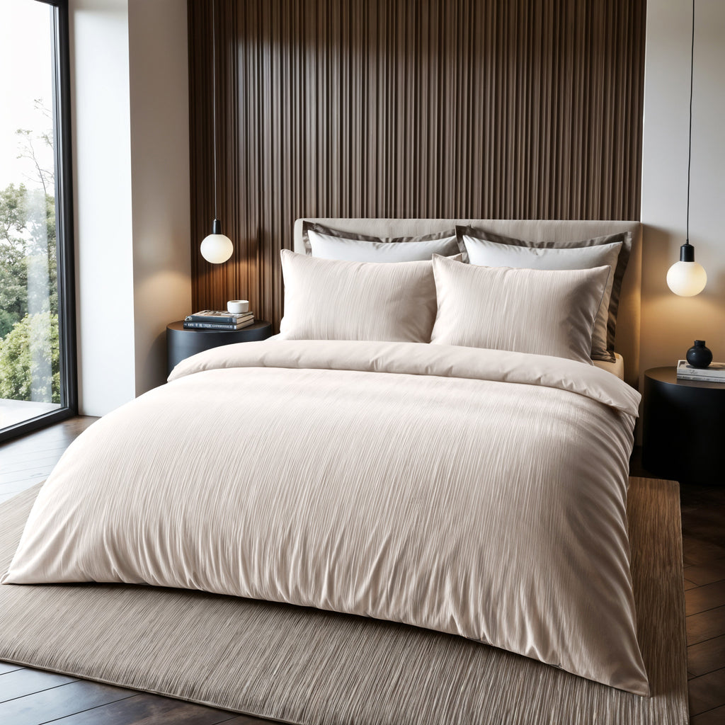 Dekbedovertrek fluweel velvet crème 240 x 220 cm, met 2 kussenslopen 60 x 70 cm