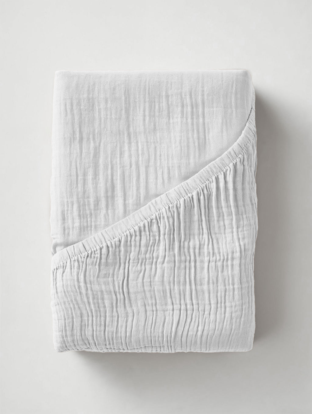 Hoeslaken katoen mousseline wit 90 x 200 cm, hoekhoogte 40 cm, voor matras en boxspring