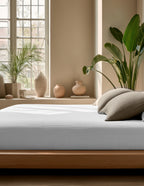 Hoeslaken katoen mousseline wit 160 x 200 cm, hoekhoogte 30 cm, anti-huisstofmijt voor slaapkamer