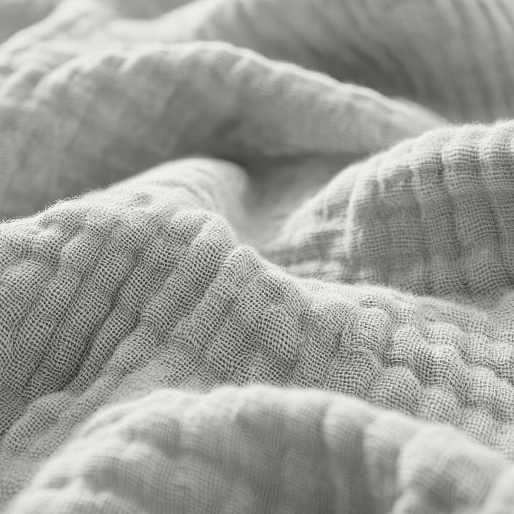 Hoeslaken katoen mousseline crème 140 x 200 cm, hoekhoogte 30 cm, voor matras en boxspring
