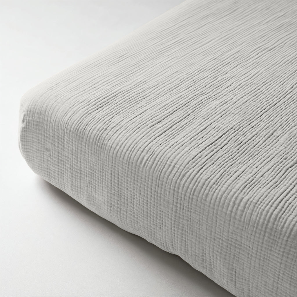 Hoeslaken katoen mousseline crème 140 x 200 cm, hoekhoogte 30 cm, voor matras en boxspring
