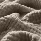 Hoeslaken katoen mousseline taupe 140 x 200 cm, hoekhoogte 30 cm, voor matras en boxspring