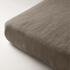 Hoeslaken katoen mousseline taupe 140 x 200 cm, hoekhoogte 30 cm, voor matras en boxspring
