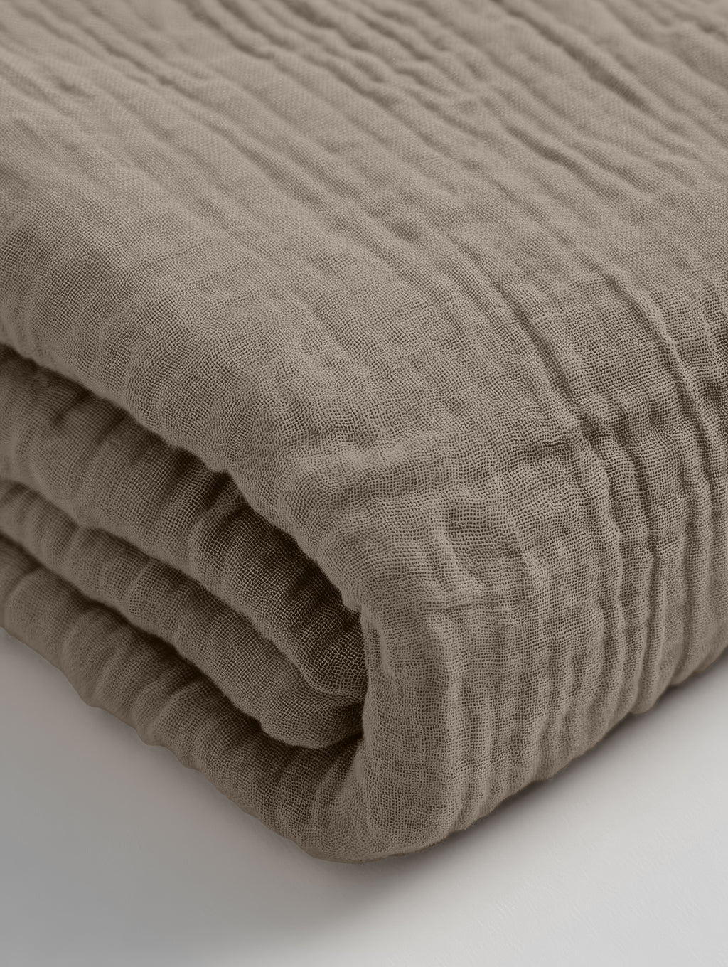 Hoeslaken katoen mousseline taupe 160 x 200 cm, hoekhoogte 30 cm, voor matras en boxspring