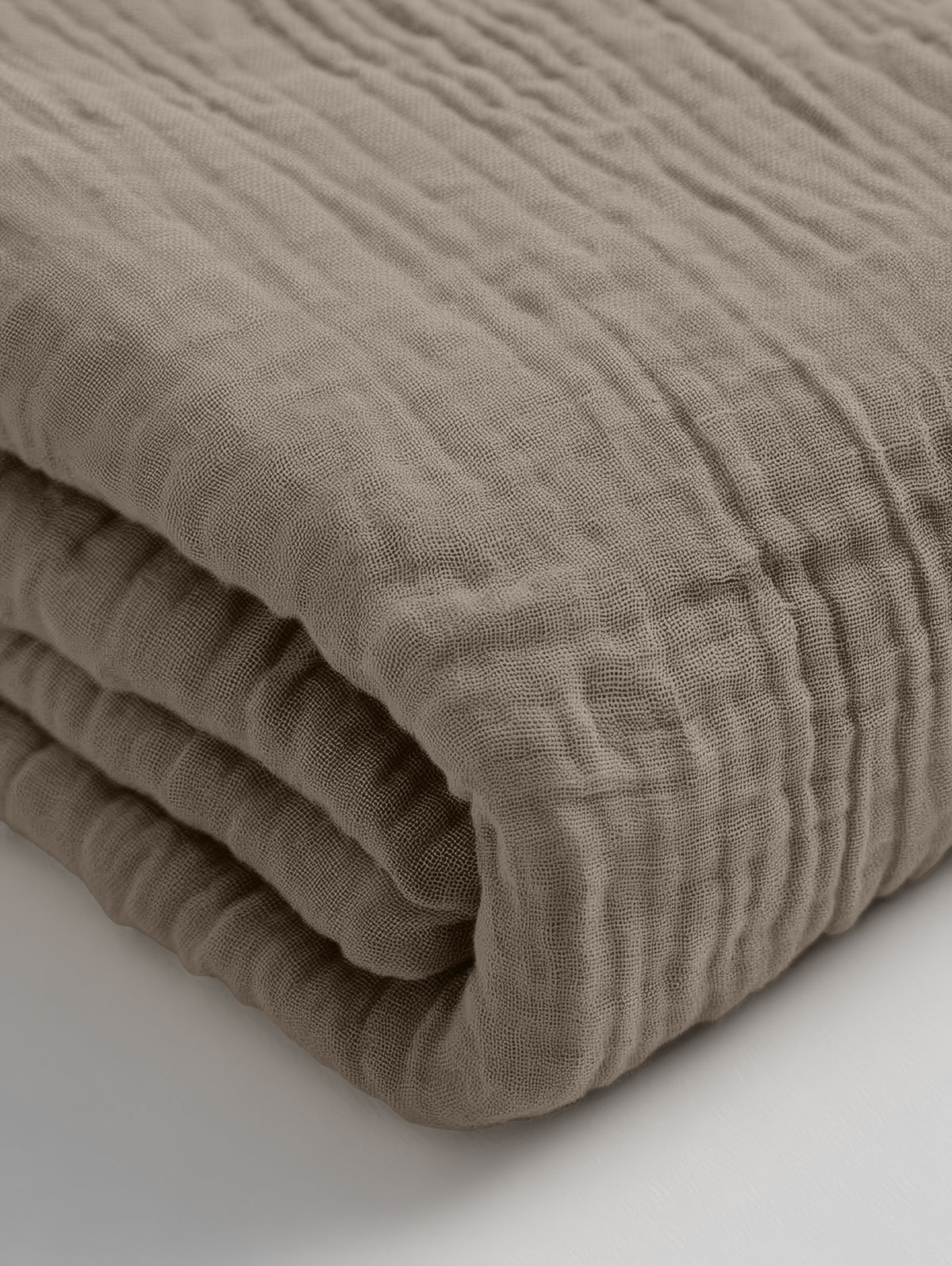 Hoeslaken katoen mousseline taupe 160 x 200 cm, hoekhoogte 30 cm, voor matras en boxspring