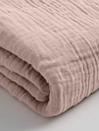 Hoeslaken katoen mousseline blushroze 160 x 200 cm, hoekhoogte 30 cm voor boxspring en matras