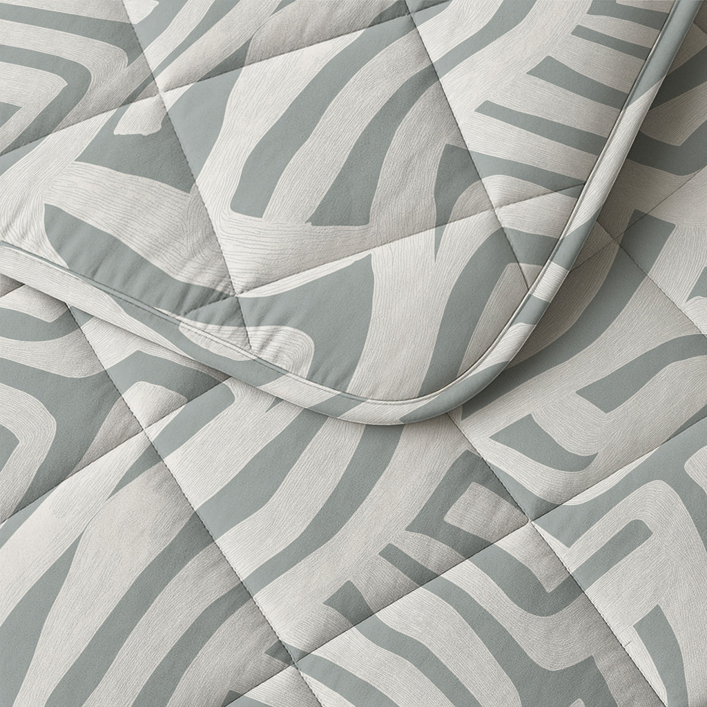 Lazy dekbed polyester microvezel Eran groen wit 200 x 200 cm, met 2 kussenslopen 60 x 70 cm