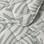 Lazy dekbed polyester microvezel Eran groen wit 200 x 200 cm, met 2 kussenslopen 60 x 70 cm