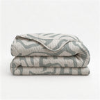 Lazy dekbed polyester microvezel Eran groen wit 200 x 200 cm, met 2 kussenslopen 60 x 70 cm