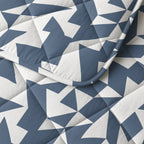Lazy dekbed polyester microvezel Mado blauw wit 140 x 220 cm, dekbed en overtrek in één, met kussensloop