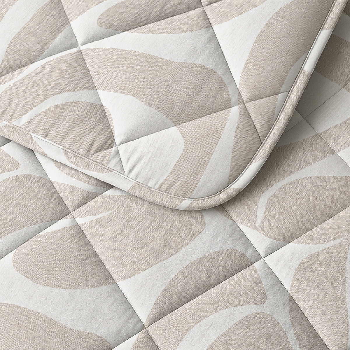 Lazy dekbed polyester microvezel taupe/zand Kello 200 x 220 cm, met 2 kussenslopen 60 x 70 cm