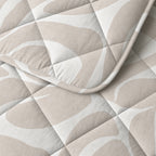 Lazy dekbed alles-in-één polyester microvezel Kello taupe/zand en wit 240 x 220 cm, met 2 kussenslopen