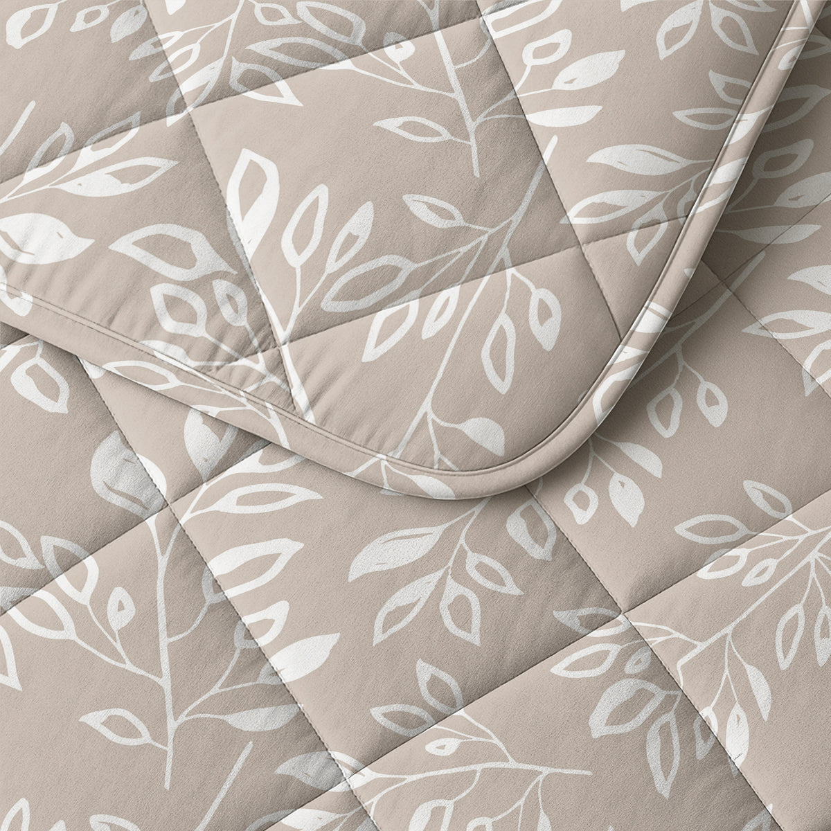Lazy dekbed alles-in-één microvezel polyester Neva taupe/zand met wit 240 x 220 cm, met 2 kussenslopen
