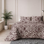 Lazy dekbed 2-in-1 polyester microvezel Denzo rood/bruin/wit 140 x 220 cm, met kussensloop 60 x 70 cm
