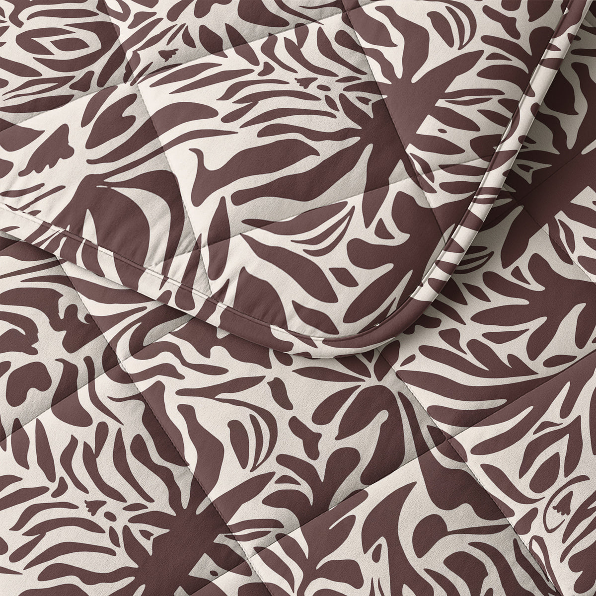 Lazy dekbed 2-in-1 polyester microvezel Denzo rood/bruin/wit 140 x 220 cm, met kussensloop 60 x 70 cm