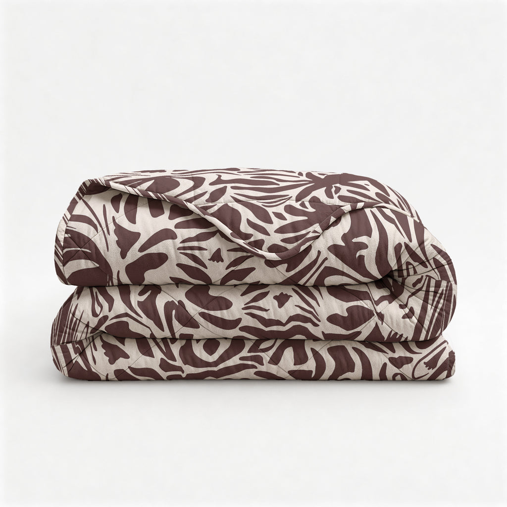 Lazy dekbed 2-in-1 polyester microvezel Denzo rood/bruin/wit 140 x 220 cm, met kussensloop 60 x 70 cm