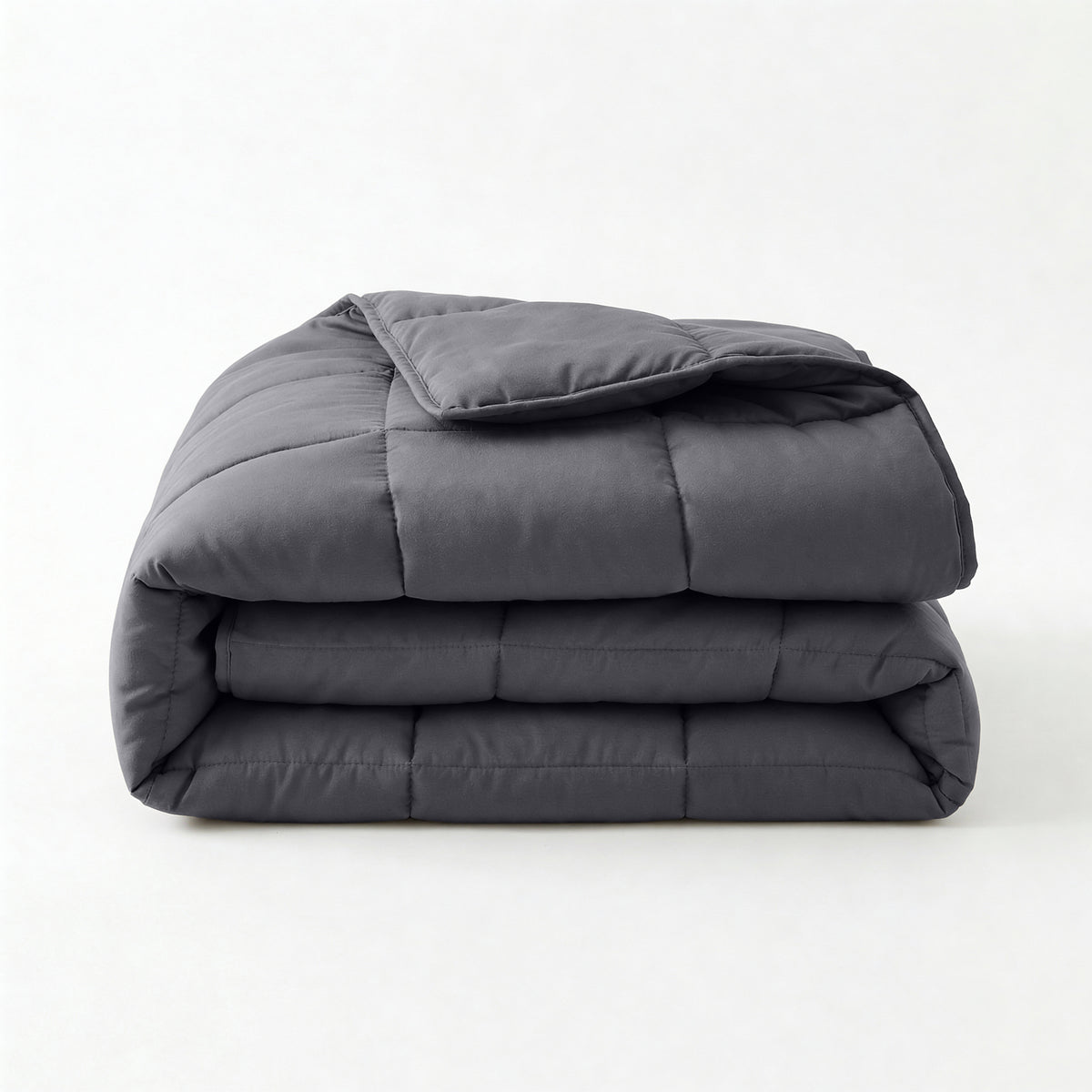Lazy dekbed percale katoen antraciet 140 x 220 cm, dekbed en overtrek in één voor de slaapkamer