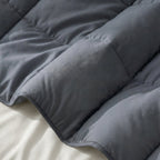Lazy dekbed percale katoen antraciet 140 x 220 cm, dekbed en overtrek in één voor de slaapkamer