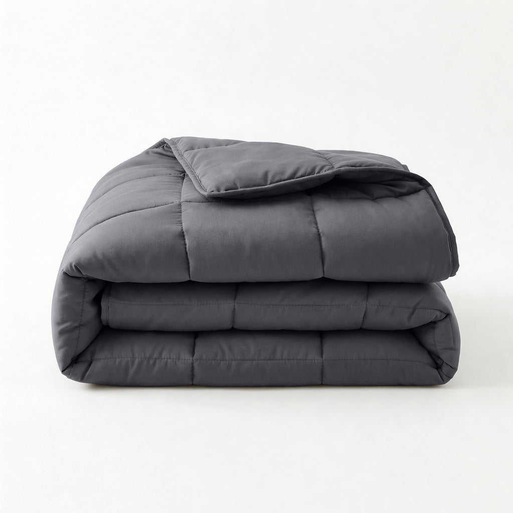 Lazy dekbed percale katoen antraciet 200 x 220 cm, dekbed en overtrek in één, voor de slaapkamer