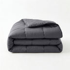 Lazy dekbed percale katoen antraciet 200 x 220 cm, dekbed en overtrek in één, voor de slaapkamer