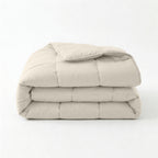 Dekbed alles-in-één katoen percale beige 200 x 220 cm, dekbed en overtrek in één voor de slaapkamer